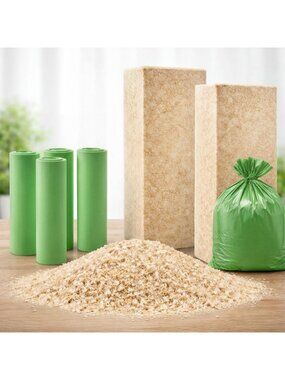 Composting Toilet Sawdust Kit - 4.4 lbs with 8 Gallon Biodegradable Bags, Odor